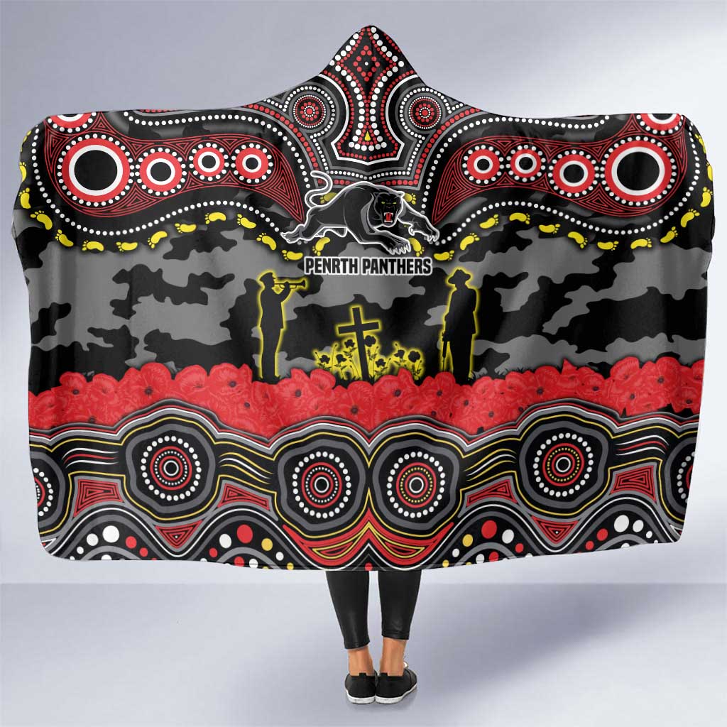 ANZAC Day Penrith Panthers Hooded Blanket Military Memorial Aboriginal Indigenous Art