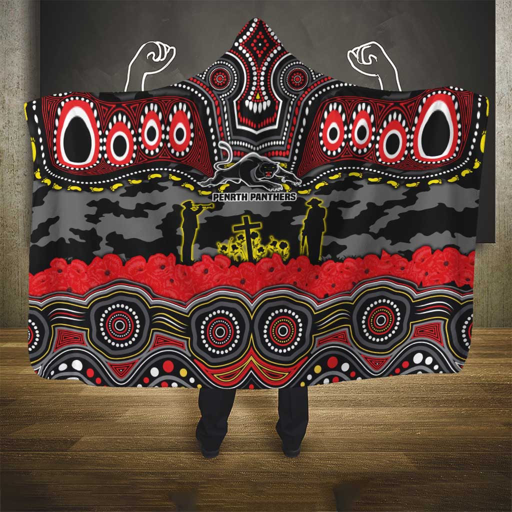 ANZAC Day Penrith Panthers Hooded Blanket Military Memorial Aboriginal Indigenous Art