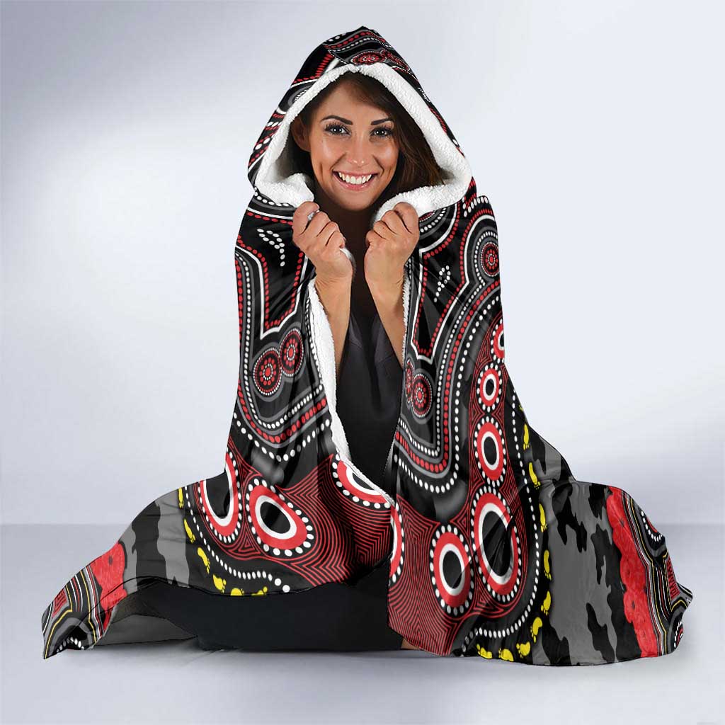 ANZAC Day Penrith Panthers Hooded Blanket Military Memorial Aboriginal Indigenous Art