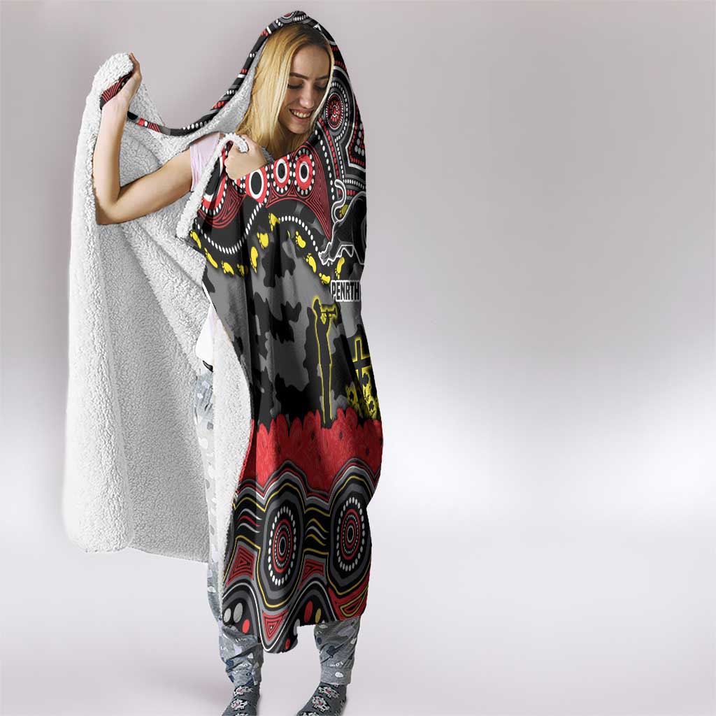 ANZAC Day Penrith Panthers Hooded Blanket Military Memorial Aboriginal Indigenous Art