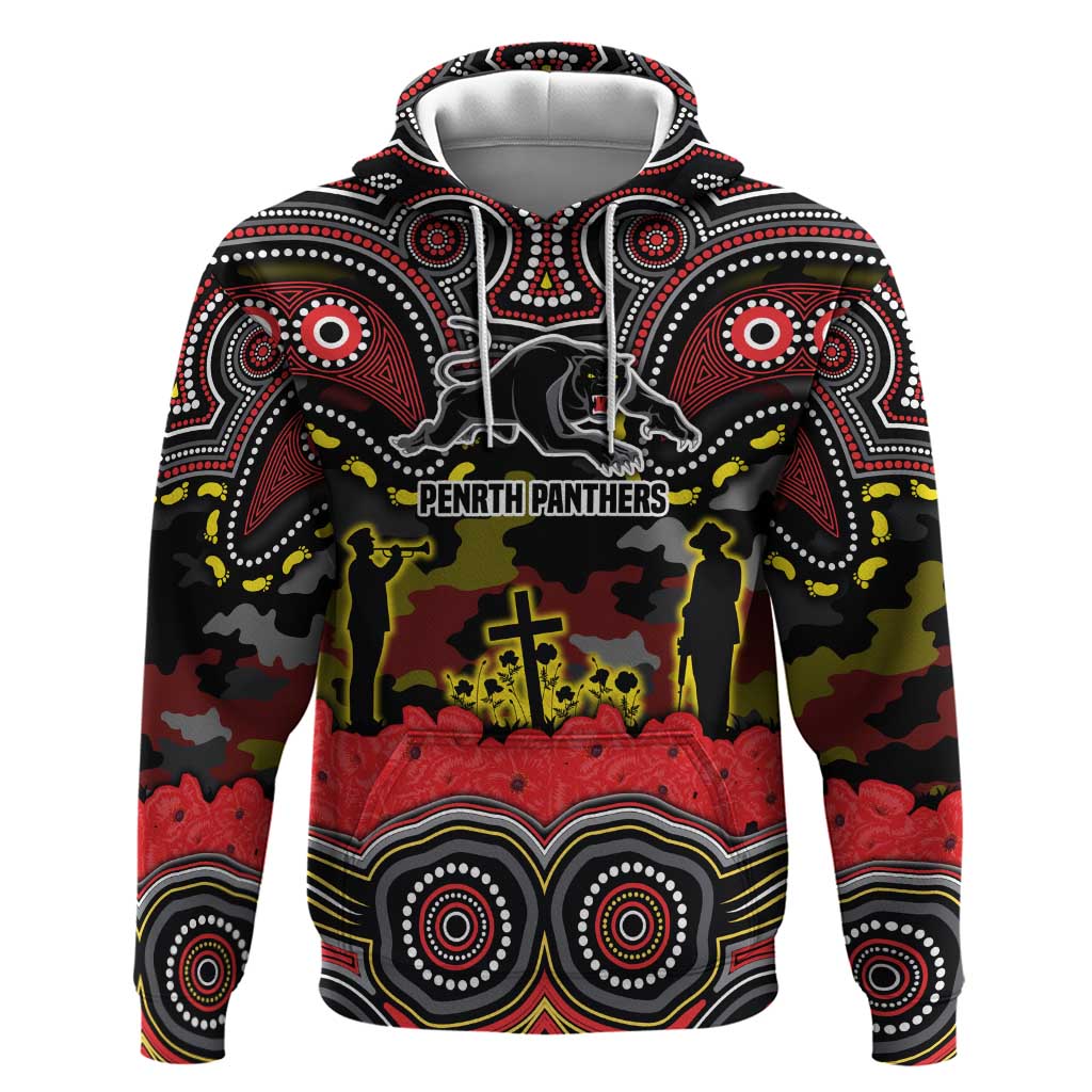 ANZAC Day Penrith Panthers Hoodie Military Memorial Aboriginal Indigenous Art