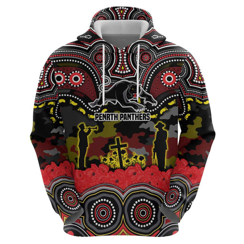 ANZAC Day Penrith Panthers Hoodie Military Memorial Aboriginal Indigenous Art