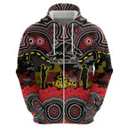 ANZAC Day Penrith Panthers Hoodie Military Memorial Aboriginal Indigenous Art