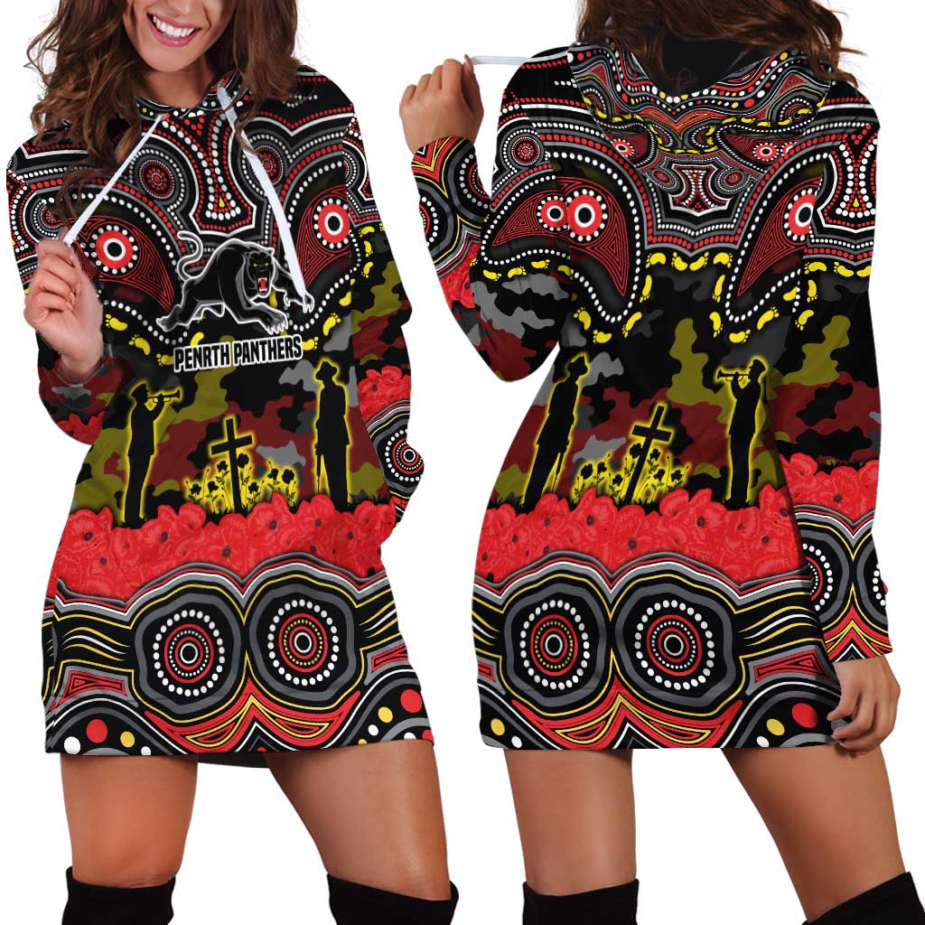 ANZAC Day Penrith Panthers Hoodie Dress Military Memorial Aboriginal Indigenous Art