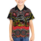 ANZAC Day Penrith Panthers Kid Hawaiian Shirt Military Memorial Aboriginal Indigenous Art
