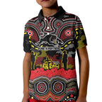 ANZAC Day Penrith Panthers Kid Polo Shirt Military Memorial Aboriginal Indigenous Art