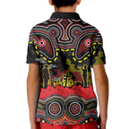 ANZAC Day Penrith Panthers Kid Polo Shirt Military Memorial Aboriginal Indigenous Art