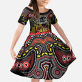ANZAC Day Penrith Panthers Kid Short Sleeve Dress Military Memorial Aboriginal Indigenous Art