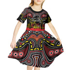 ANZAC Day Penrith Panthers Kid Short Sleeve Dress Military Memorial Aboriginal Indigenous Art