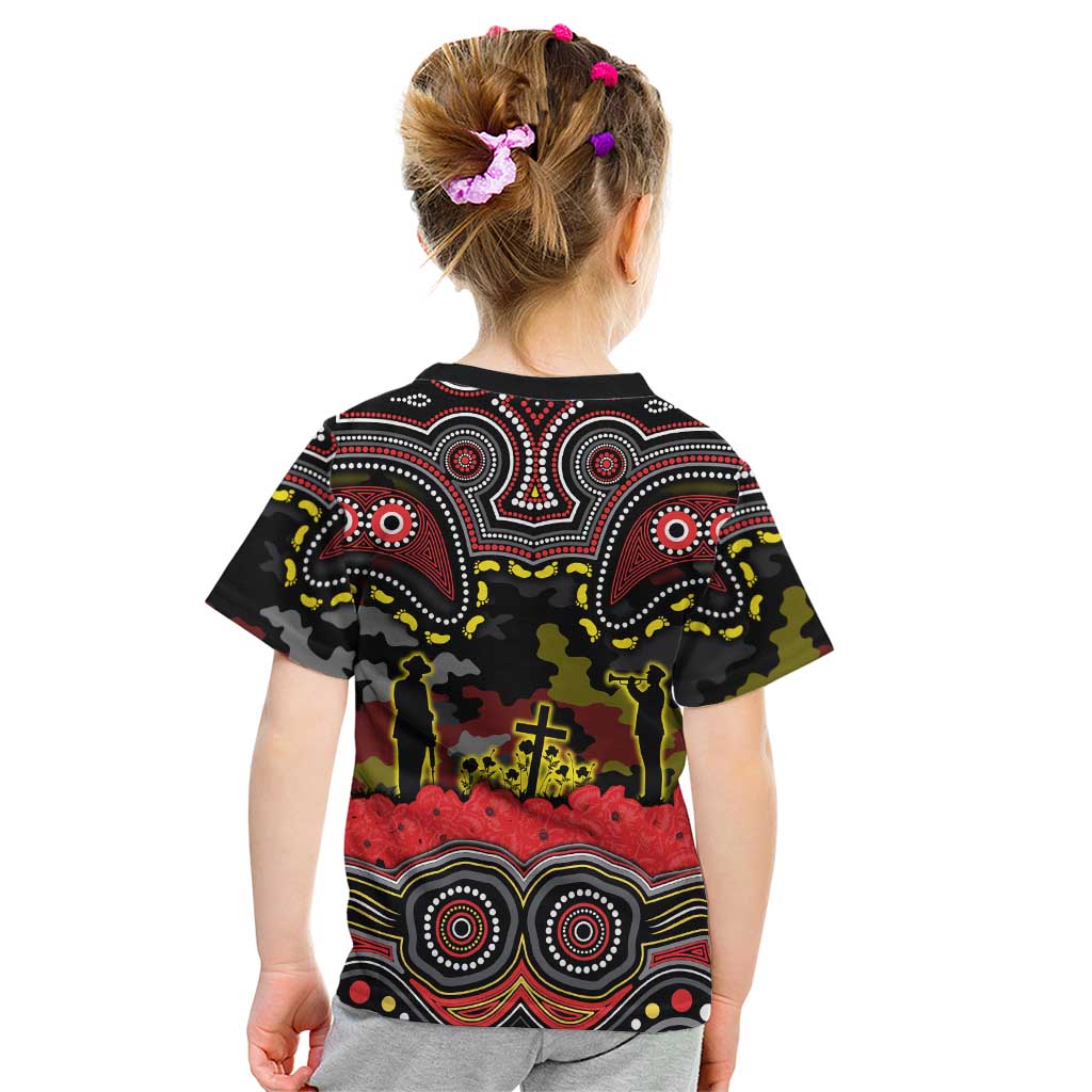 ANZAC Day Penrith Panthers Kid T Shirt Military Memorial Aboriginal Indigenous Art