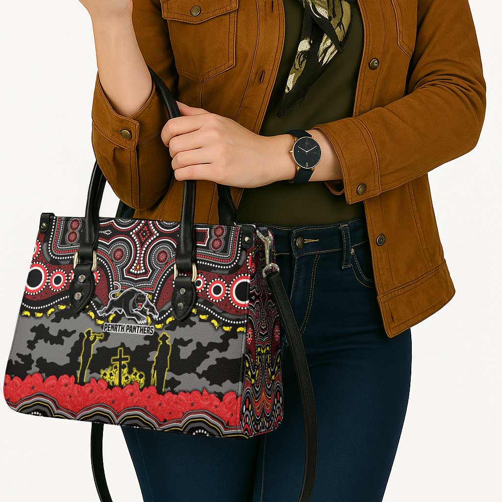 ANZAC Day Penrith Panthers Leather Bag Military Memorial Aboriginal Indigenous Art