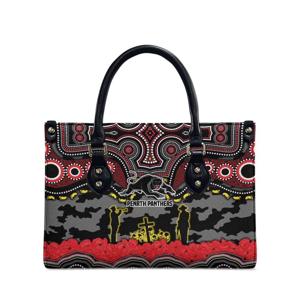 ANZAC Day Penrith Panthers Leather Bag Military Memorial Aboriginal Indigenous Art