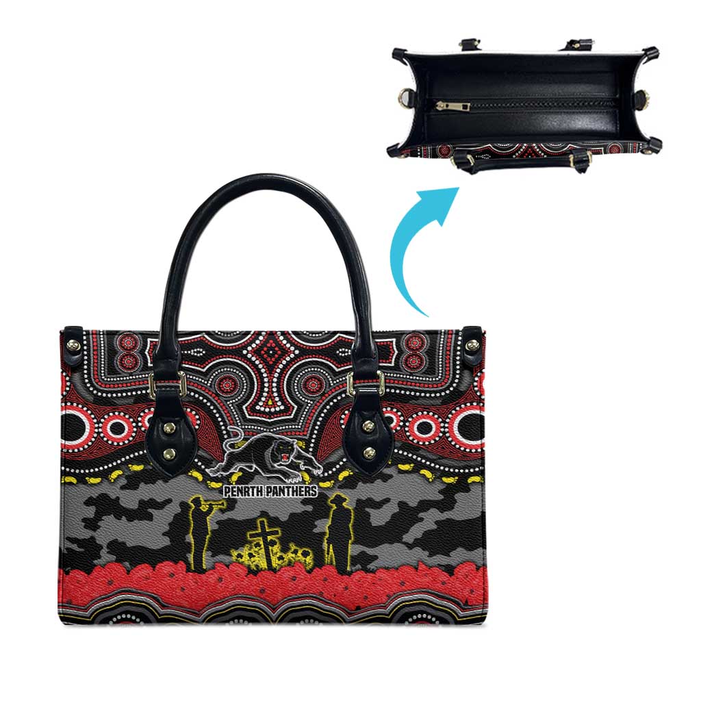 ANZAC Day Penrith Panthers Leather Bag Military Memorial Aboriginal Indigenous Art