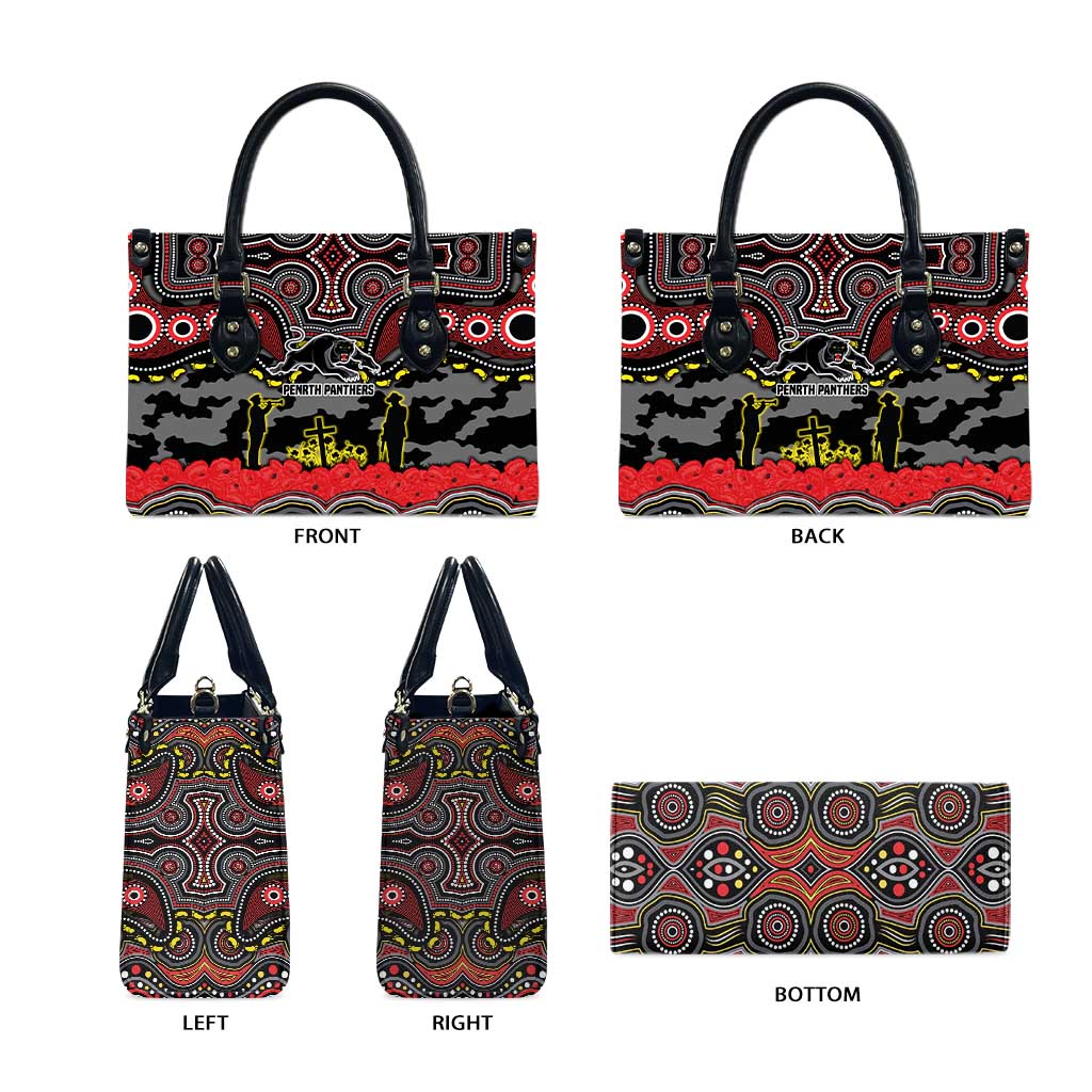 ANZAC Day Penrith Panthers Leather Bag Military Memorial Aboriginal Indigenous Art