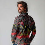 ANZAC Day Penrith Panthers Long Sleeve Polo Shirt Military Memorial Aboriginal Indigenous Art