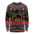 ANZAC Day Penrith Panthers Long Sleeve Shirt Military Memorial Aboriginal Indigenous Art