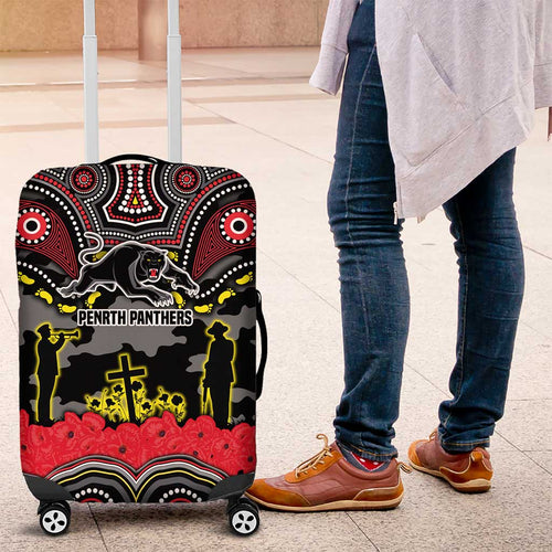 ANZAC Day Penrith Panthers Luggage Cover Military Memorial Aboriginal Indigenous Art