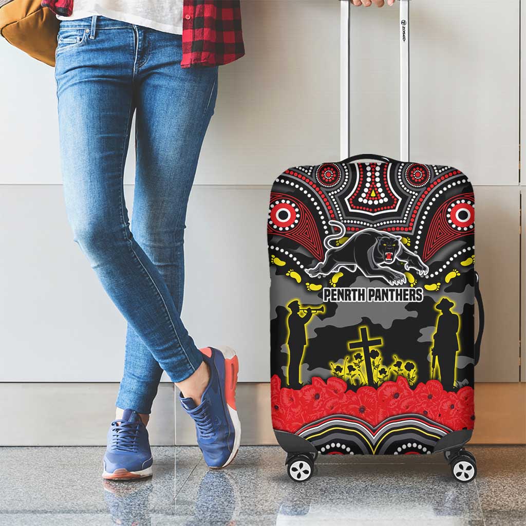 ANZAC Day Penrith Panthers Luggage Cover Military Memorial Aboriginal Indigenous Art
