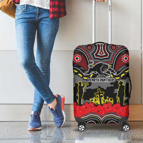 ANZAC Day Penrith Panthers Luggage Cover Military Memorial Aboriginal Indigenous Art