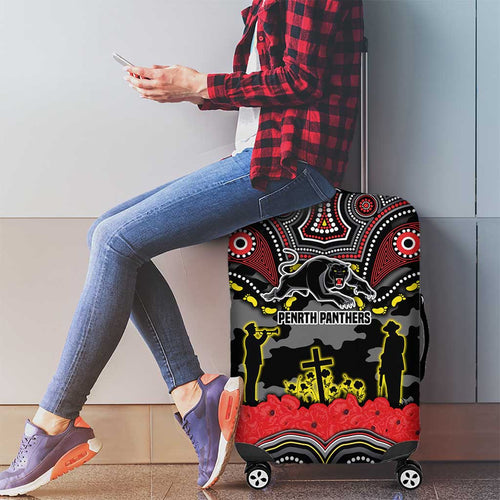 ANZAC Day Penrith Panthers Luggage Cover Military Memorial Aboriginal Indigenous Art