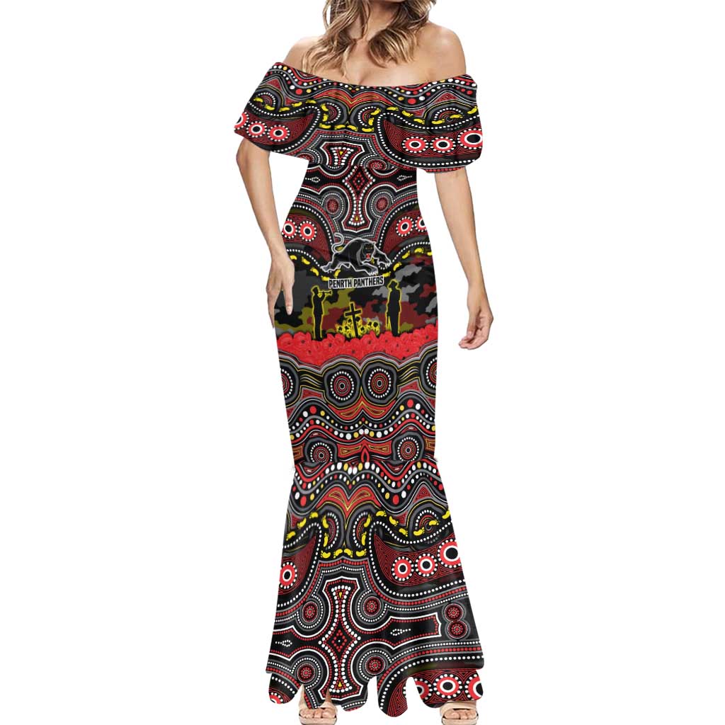 ANZAC Day Penrith Panthers Mermaid Dress Military Memorial Aboriginal Indigenous Art