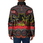 ANZAC Day Penrith Panthers Padded Jacket Military Memorial Aboriginal Indigenous Art