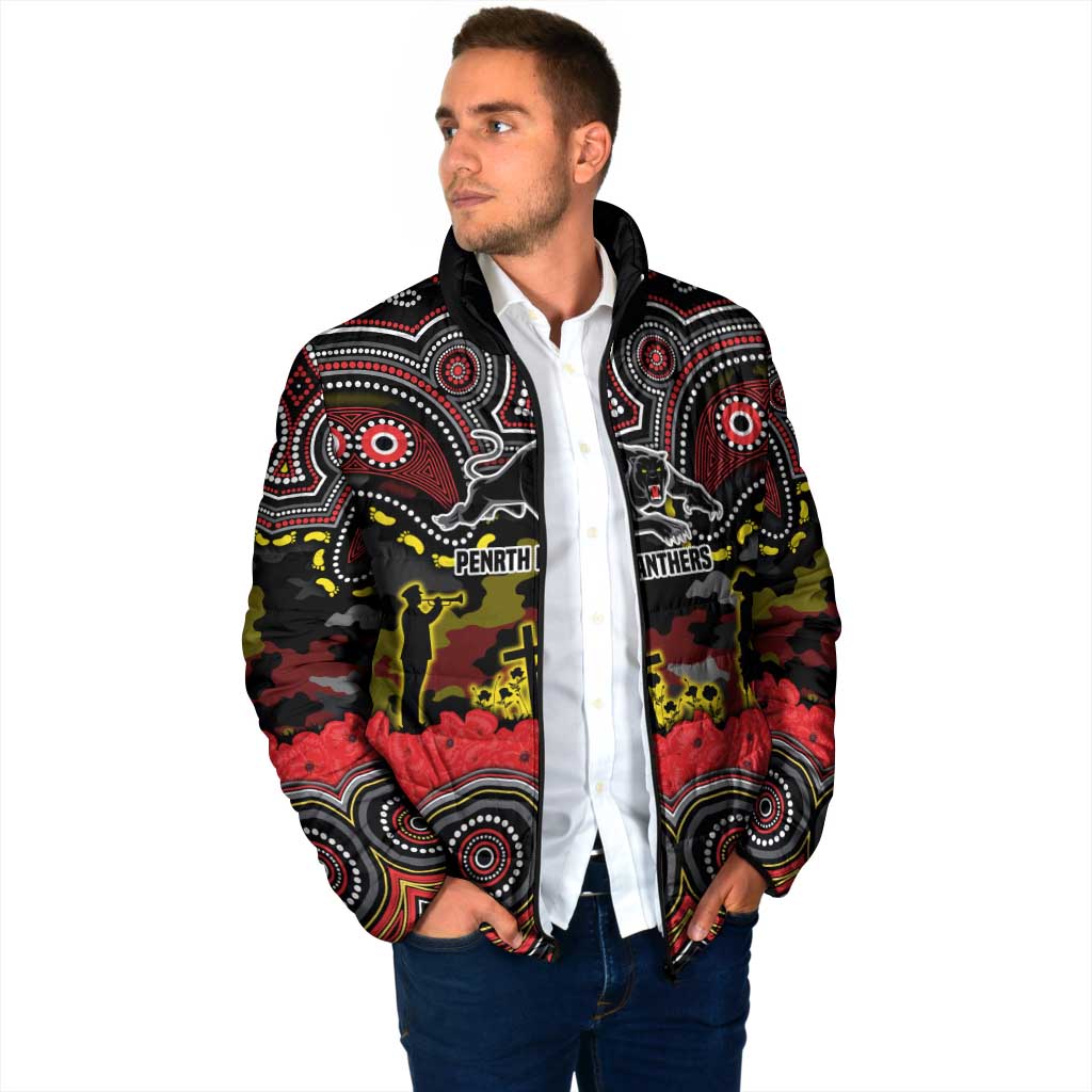 ANZAC Day Penrith Panthers Padded Jacket Military Memorial Aboriginal Indigenous Art