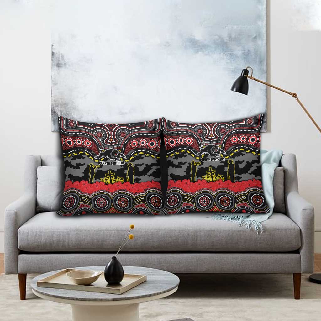 ANZAC Day Penrith Panthers Pillow Cover Military Memorial Aboriginal Indigenous Art