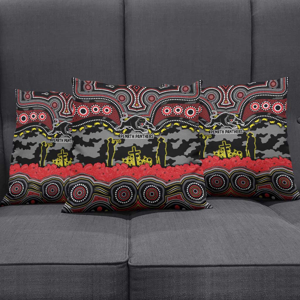 ANZAC Day Penrith Panthers Pillow Cover Military Memorial Aboriginal Indigenous Art