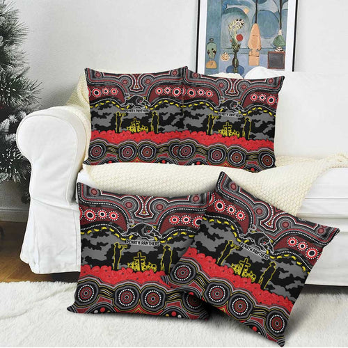 ANZAC Day Penrith Panthers Pillow Cover Military Memorial Aboriginal Indigenous Art