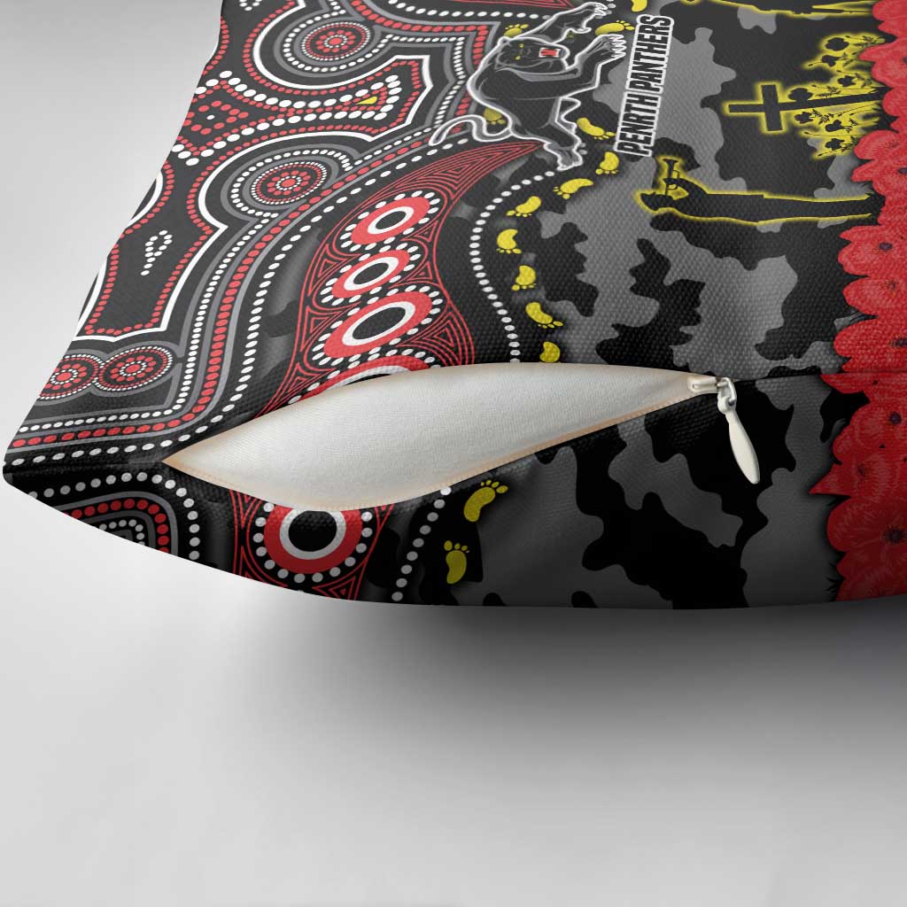 ANZAC Day Penrith Panthers Pillow Cover Military Memorial Aboriginal Indigenous Art