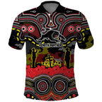 ANZAC Day Penrith Panthers Polo Shirt Military Memorial Aboriginal Indigenous Art