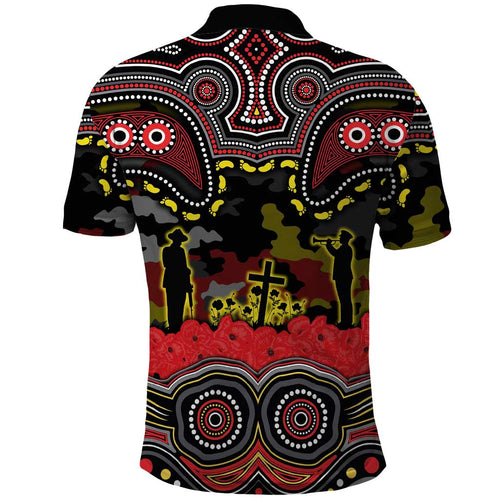 ANZAC Day Penrith Panthers Polo Shirt Military Memorial Aboriginal Indigenous Art