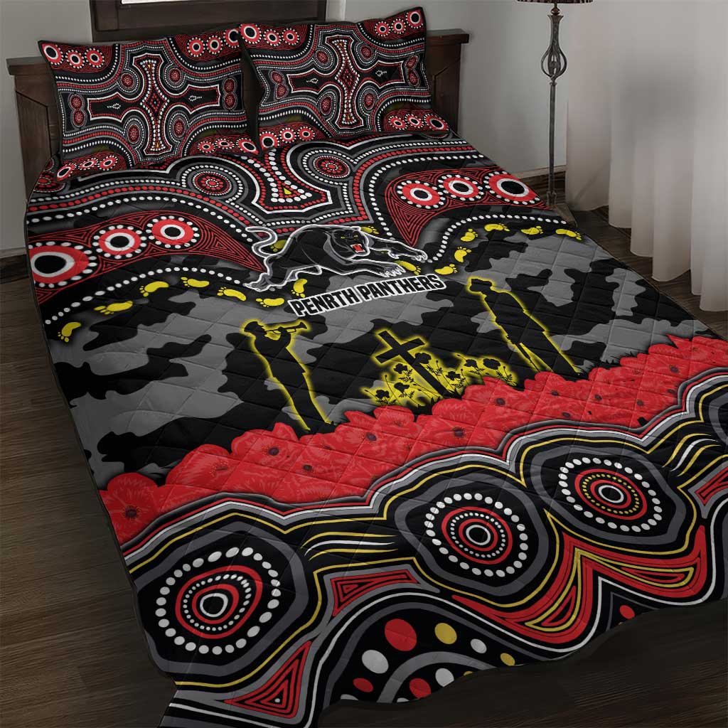 ANZAC Day Penrith Panthers Quilt Bed Set Military Memorial Aboriginal Indigenous Art