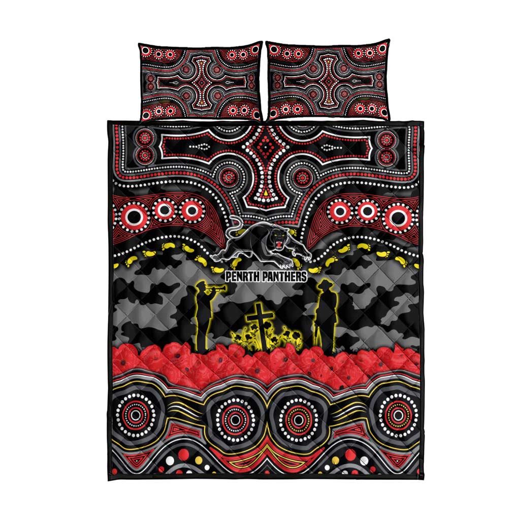 ANZAC Day Penrith Panthers Quilt Bed Set Military Memorial Aboriginal Indigenous Art