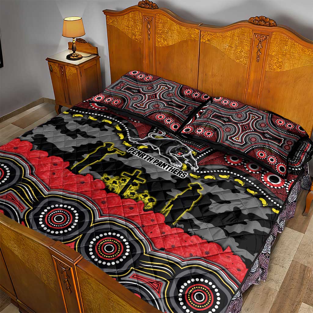 ANZAC Day Penrith Panthers Quilt Bed Set Military Memorial Aboriginal Indigenous Art