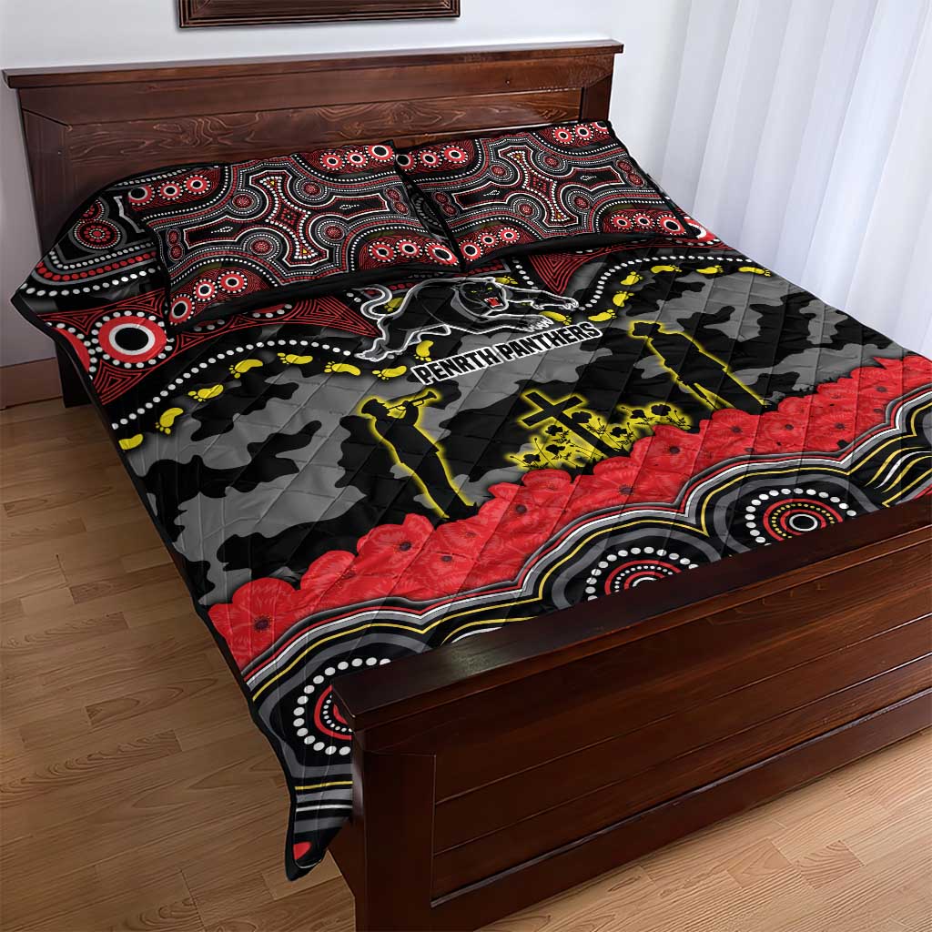 ANZAC Day Penrith Panthers Quilt Bed Set Military Memorial Aboriginal Indigenous Art