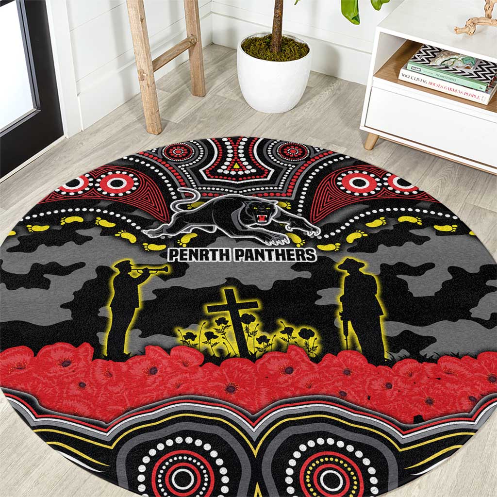 ANZAC Day Penrith Panthers Round Carpet Military Memorial Aboriginal Indigenous Art