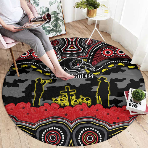 ANZAC Day Penrith Panthers Round Carpet Military Memorial Aboriginal Indigenous Art