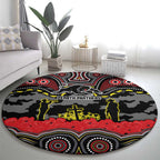 ANZAC Day Penrith Panthers Round Carpet Military Memorial Aboriginal Indigenous Art