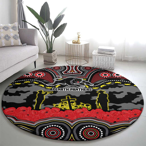 ANZAC Day Penrith Panthers Round Carpet Military Memorial Aboriginal Indigenous Art