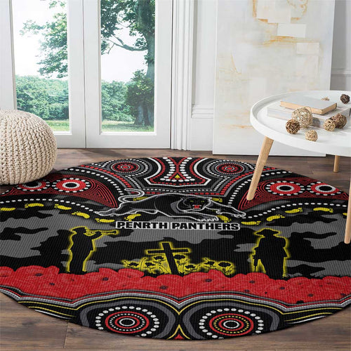 ANZAC Day Penrith Panthers Round Carpet Military Memorial Aboriginal Indigenous Art