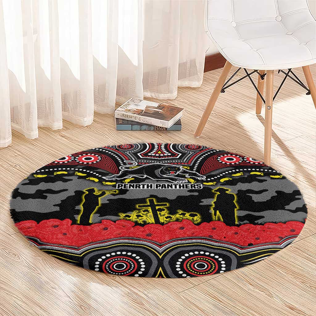 ANZAC Day Penrith Panthers Round Carpet Military Memorial Aboriginal Indigenous Art