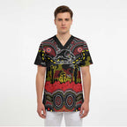 ANZAC Day Penrith Panthers Scrub Top Military Memorial Aboriginal Indigenous Art