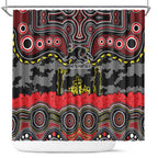 ANZAC Day Penrith Panthers Shower Curtain Military Memorial Aboriginal Indigenous Art
