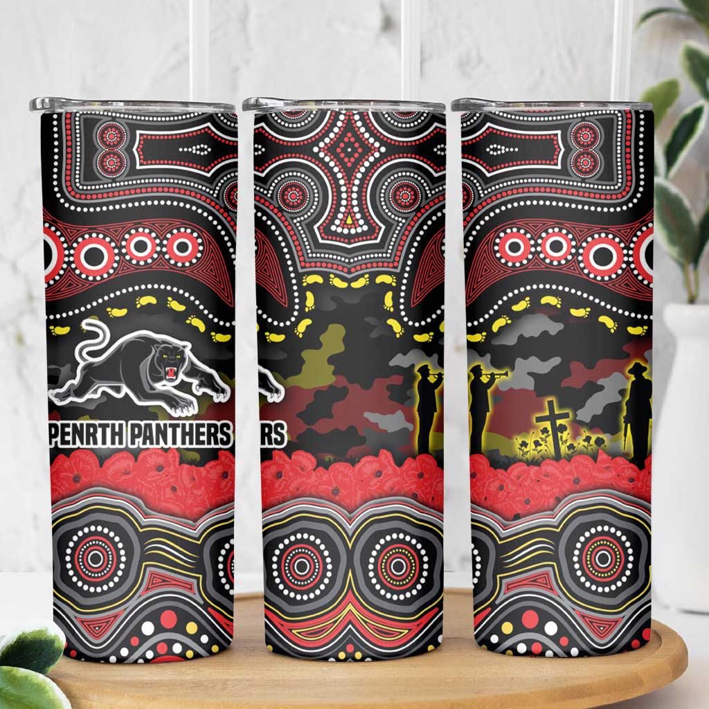 ANZAC Day Penrith Panthers Skinny Tumbler Military Memorial Aboriginal Indigenous Art