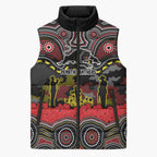 ANZAC Day Penrith Panthers Sleeveless Puffer Jacket Military Memorial Aboriginal Indigenous Art