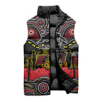 ANZAC Day Penrith Panthers Sleeveless Puffer Jacket Military Memorial Aboriginal Indigenous Art