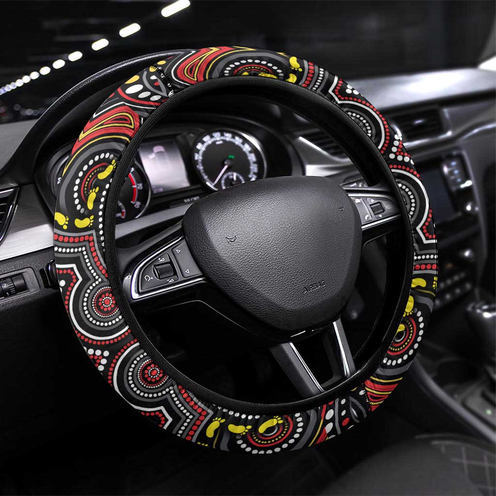 ANZAC Day Penrith Panthers Steering Wheel Cover Military Memorial Aboriginal Indigenous Art