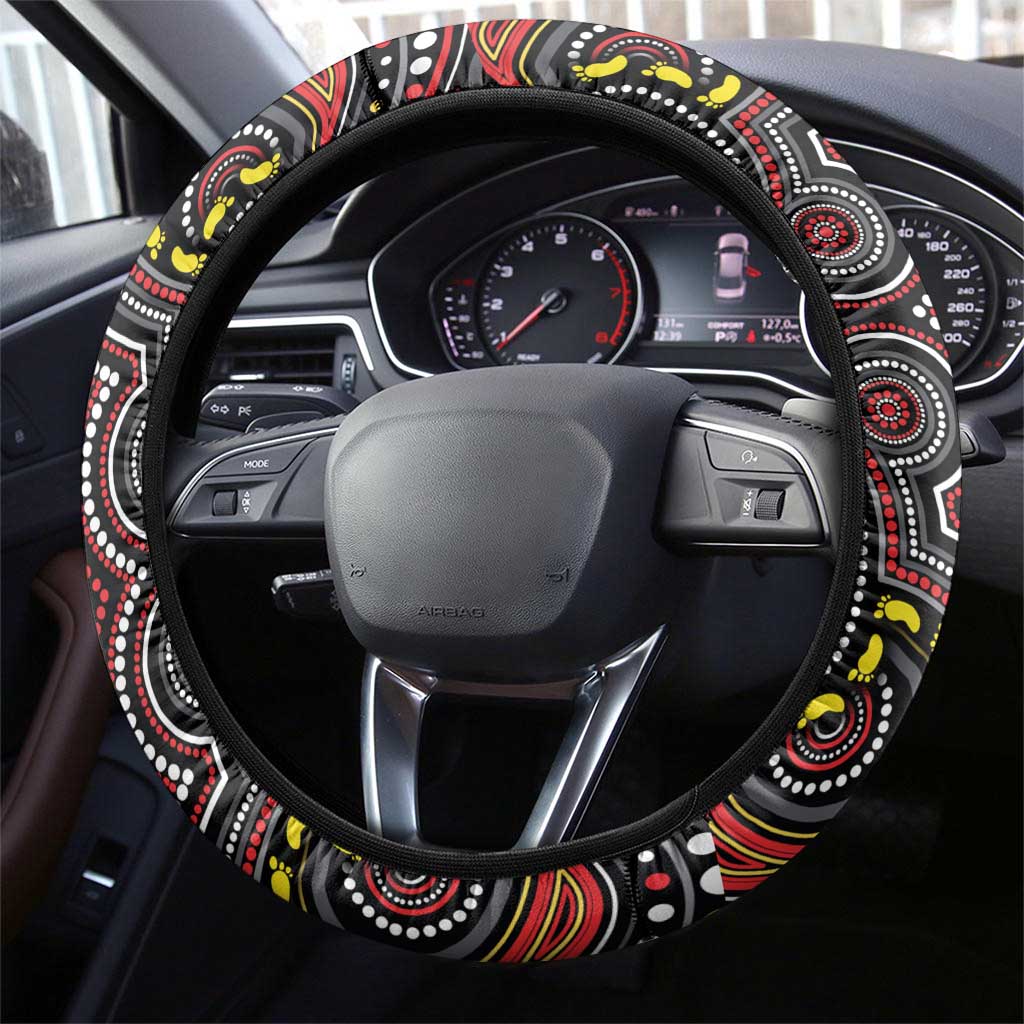 ANZAC Day Penrith Panthers Steering Wheel Cover Military Memorial Aboriginal Indigenous Art
